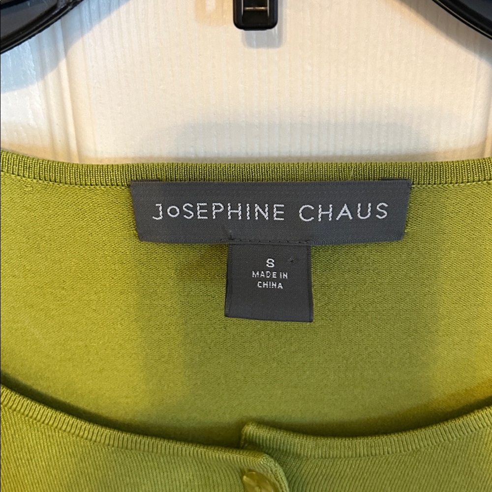JOSEPHINE CLAUS Silk Blend Olive Green Button Down Cardigan Women's Small - Picture 2 of 6